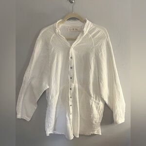 FREE PEOPLE white gauze oversized beach / pool cover up